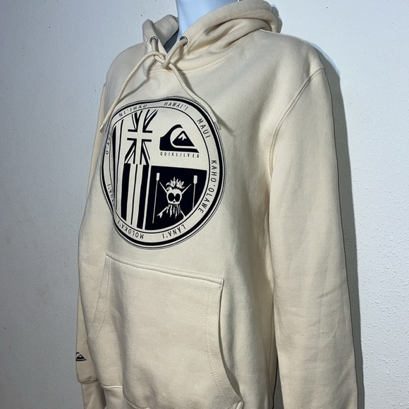 Quick Silver Womens Beige Hawaiian Graphic Pullover Hoodie Size Medium - Picture 4 of 12